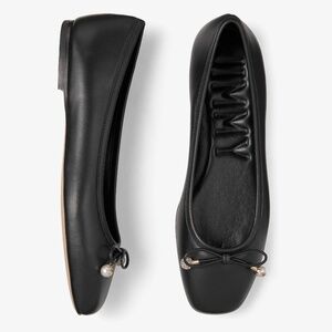 Jimmy Choo Black Elme Leather Flats